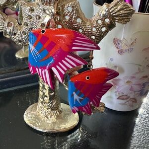 Vintage Painted Wood Earrings